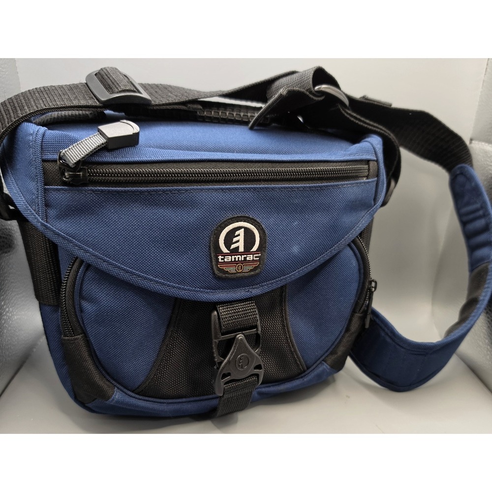 Tamrac 5501 Explorer 1 Camera Bag Blue Black Padded Shoulder Case Vintage